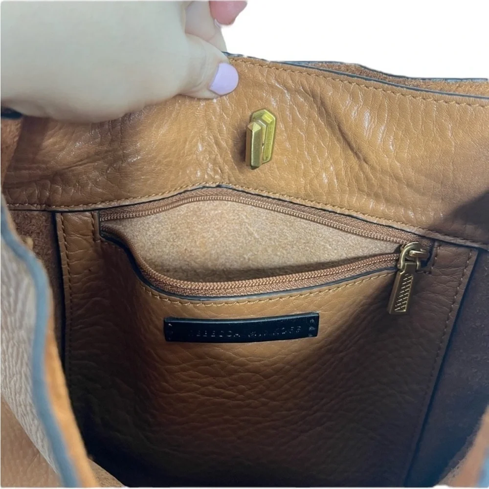 Rebecca Minkoff Darren Tan Leather Twist Shoulder Bag BLEMISH